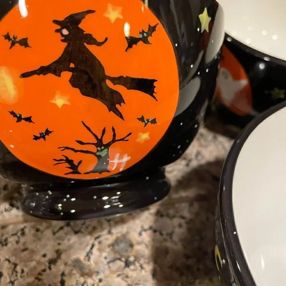 Certified International Halloween Vintage Bowls and Mug Set of 8!!